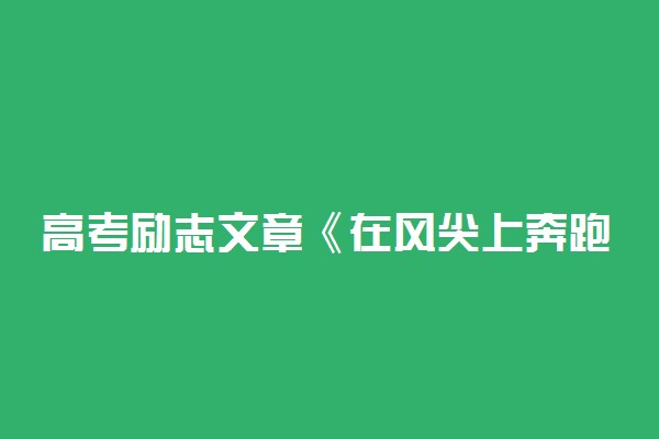 高考励志文章《在风尖上奔跑》