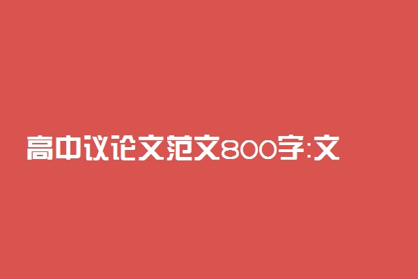 高中议论文范文800字：文明哪儿去了