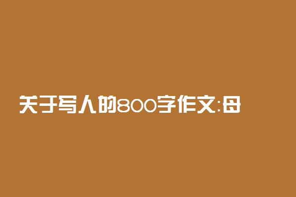 关于写人的800字作文：母亲在我心中