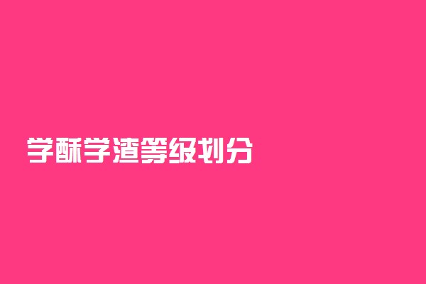 学酥学渣等级划分
