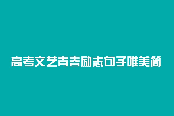 高考文艺青春励志句子唯美简短