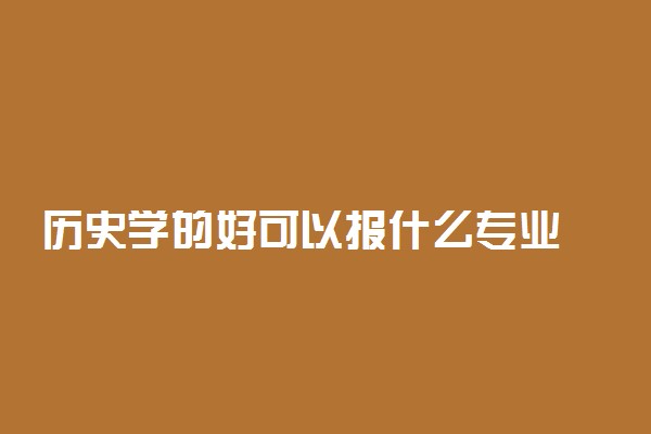 历史学的好可以报什么专业
