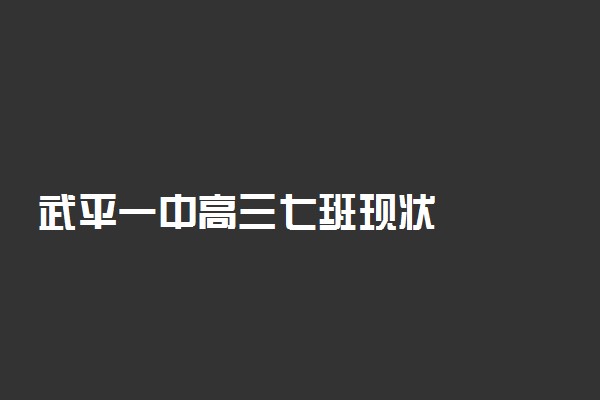 武平一中高三七班现状