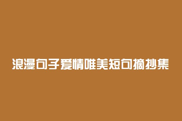 浪漫句子爱情唯美短句摘抄集锦