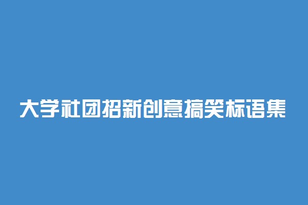 大学社团招新创意搞笑标语集锦