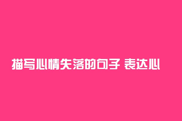 描写心情失落的句子 表达心情失落