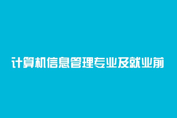 计算机信息管理专业及就业前景