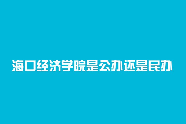 海口经济学院是公办还是民办