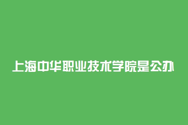 上海中华职业技术学院是公办还是民办
