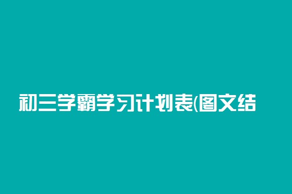 初三学霸学习计划表(图文结合) 高分必备