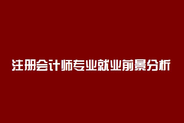 注册会计师专业就业前景分析