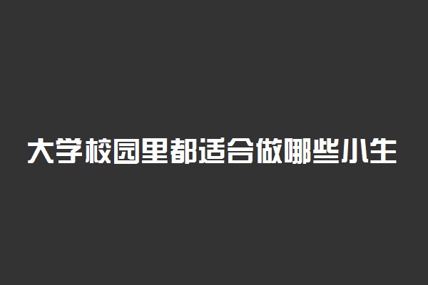 大学校园里都适合做哪些小生意