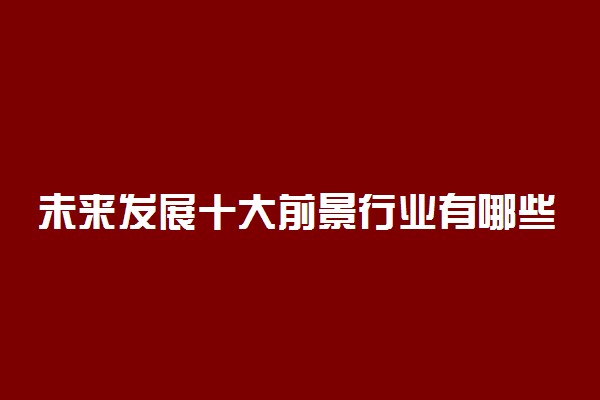 未来发展十大前景行业有哪些？