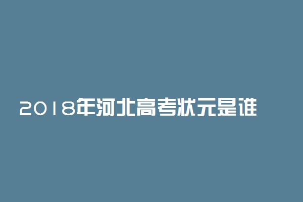 2018年河北高考状元是谁【文科 理科】