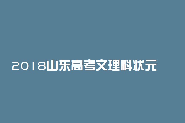 2018山东高考文理科状元是谁【最新公布】