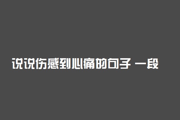 说说伤感到心痛的句子 一段很现实的话