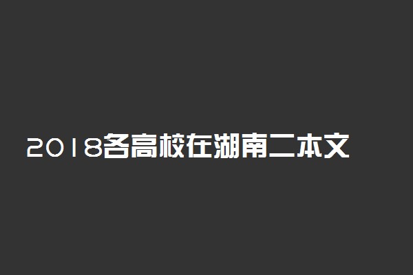 2018各高校在湖南二本文科录取（投档）分数线