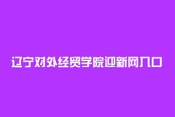 辽宁对外经贸学院迎新网入口 入学流程及注意事项