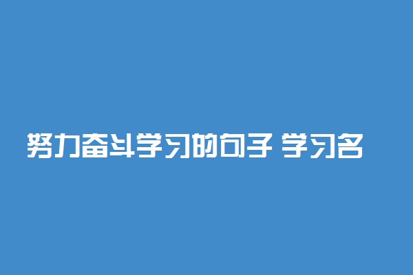 努力奋斗学习的句子 学习名言