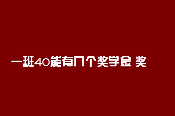 一班40能有几个奖学金 奖学金好拿吗