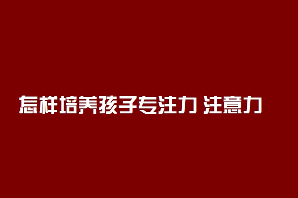 怎样培养孩子专注力 注意力不集中怎么锻炼