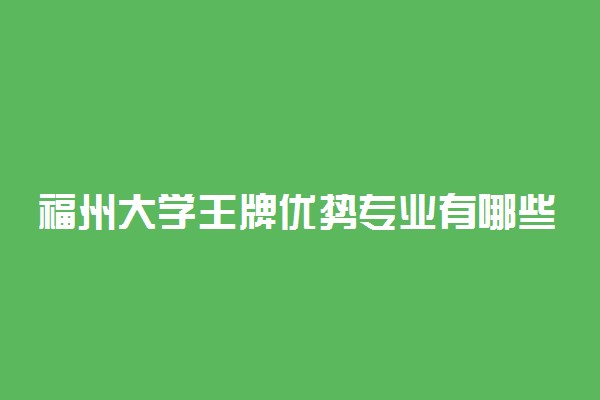 福州大学王牌优势专业有哪些