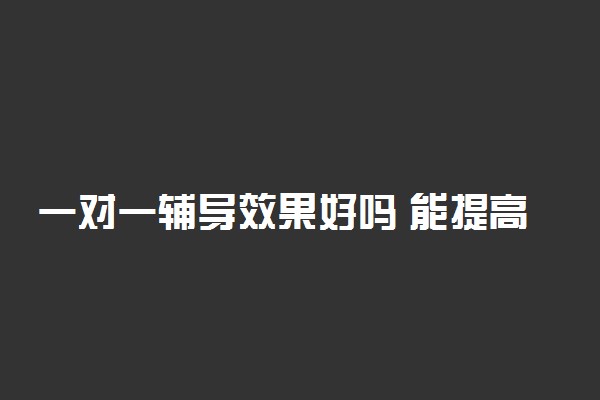 一对一辅导效果好吗 能提高成绩吗