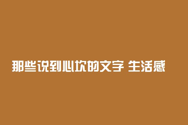 那些说到心坎的文字 生活感悟经典句子