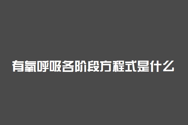 有氧呼吸各阶段方程式是什么