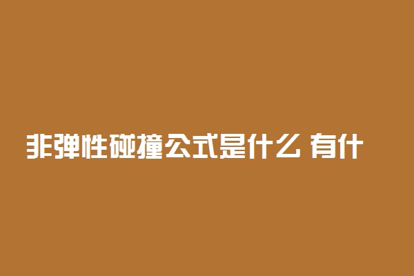 非弹性碰撞公式是什么 有什么特点