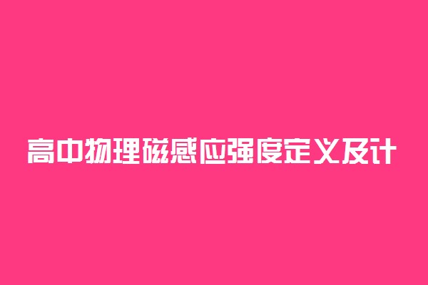 高中物理磁感应强度定义及计算公式