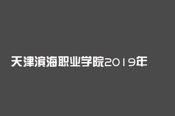 天津滨海职业学院2019年单招简章