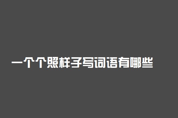 一个个照样子写词语有哪些