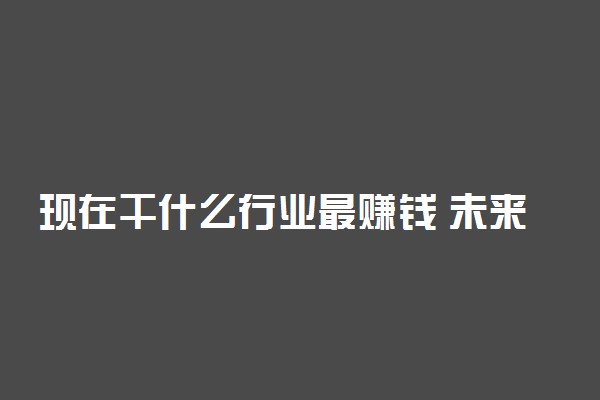 现在干什么行业最赚钱 未来十大暴利行业