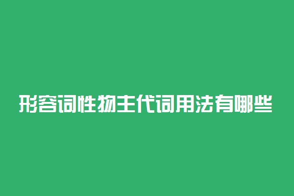 形容词性物主代词用法有哪些
