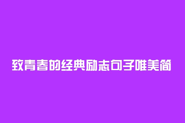 致青春的经典励志句子唯美简短