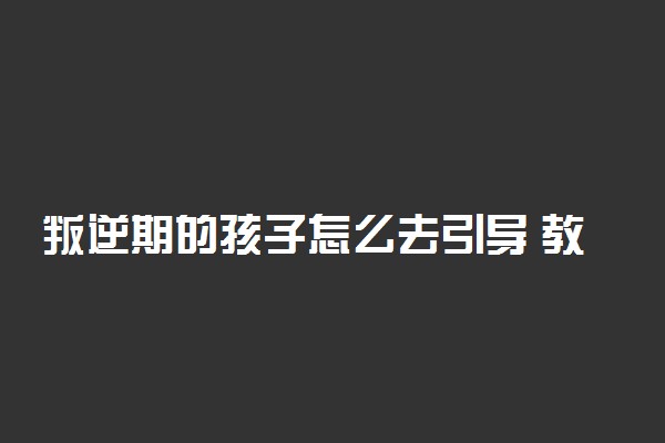 叛逆期的孩子怎么去引导 教育方法有哪些