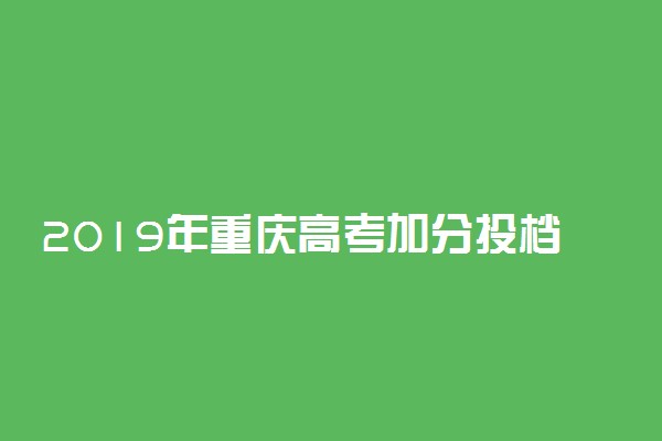 2019年重庆高考加分投档政策