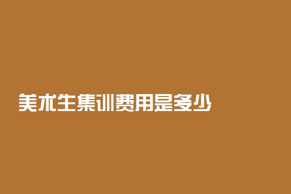 美术生集训费用是多少