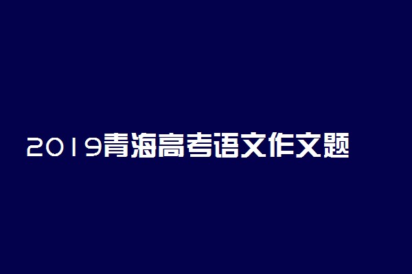 2019青海高考语文作文题目及点评