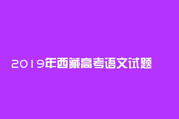 2019年西藏高考语文试题作文试题及点评