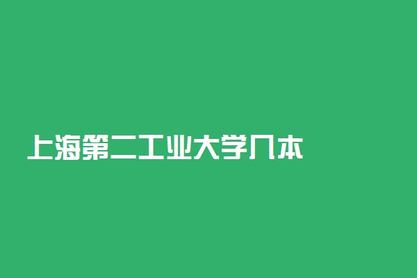上海第二工业大学几本