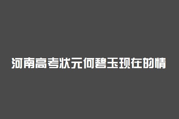 河南高考状元何碧玉现在的情况