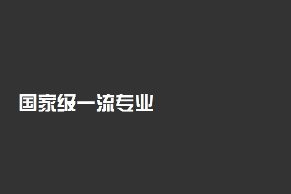 国家级一流专业