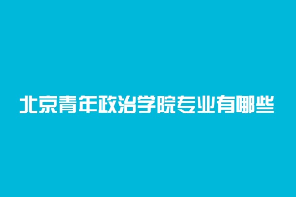 北京青年政治学院专业有哪些