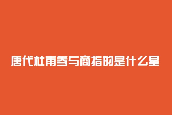 唐代杜甫参与商指的是什么星