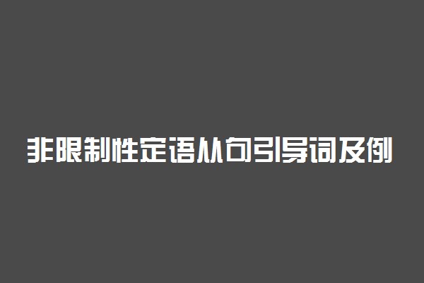 非限制性定语从句引导词及例句