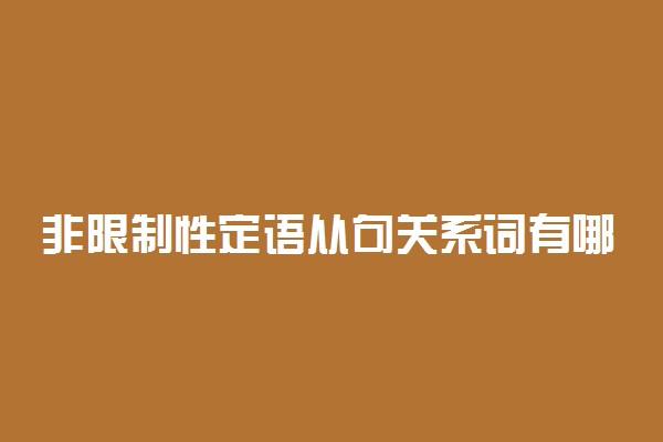 非限制性定语从句关系词有哪些
