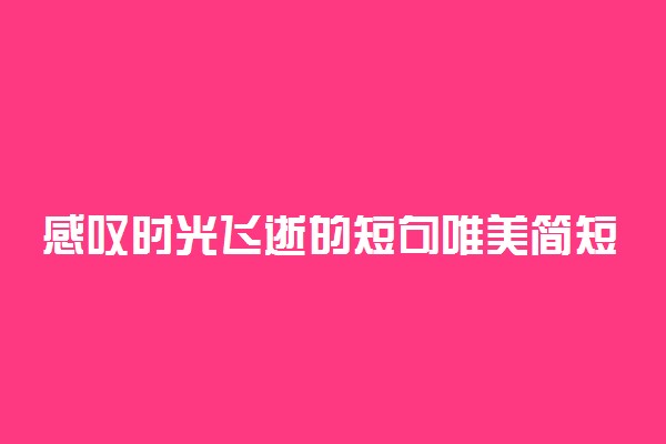 感叹时光飞逝的短句唯美简短
