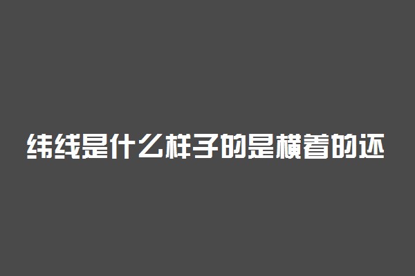 纬线是什么样子的是横着的还是竖着的